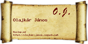 Olajkár János névjegykártya