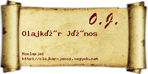 Olajkár János névjegykártya