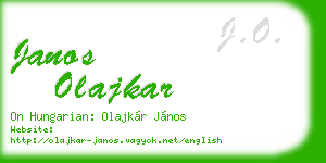 janos olajkar business card